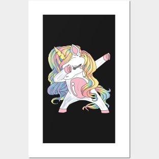 Dabbing unicorn gift Posters and Art